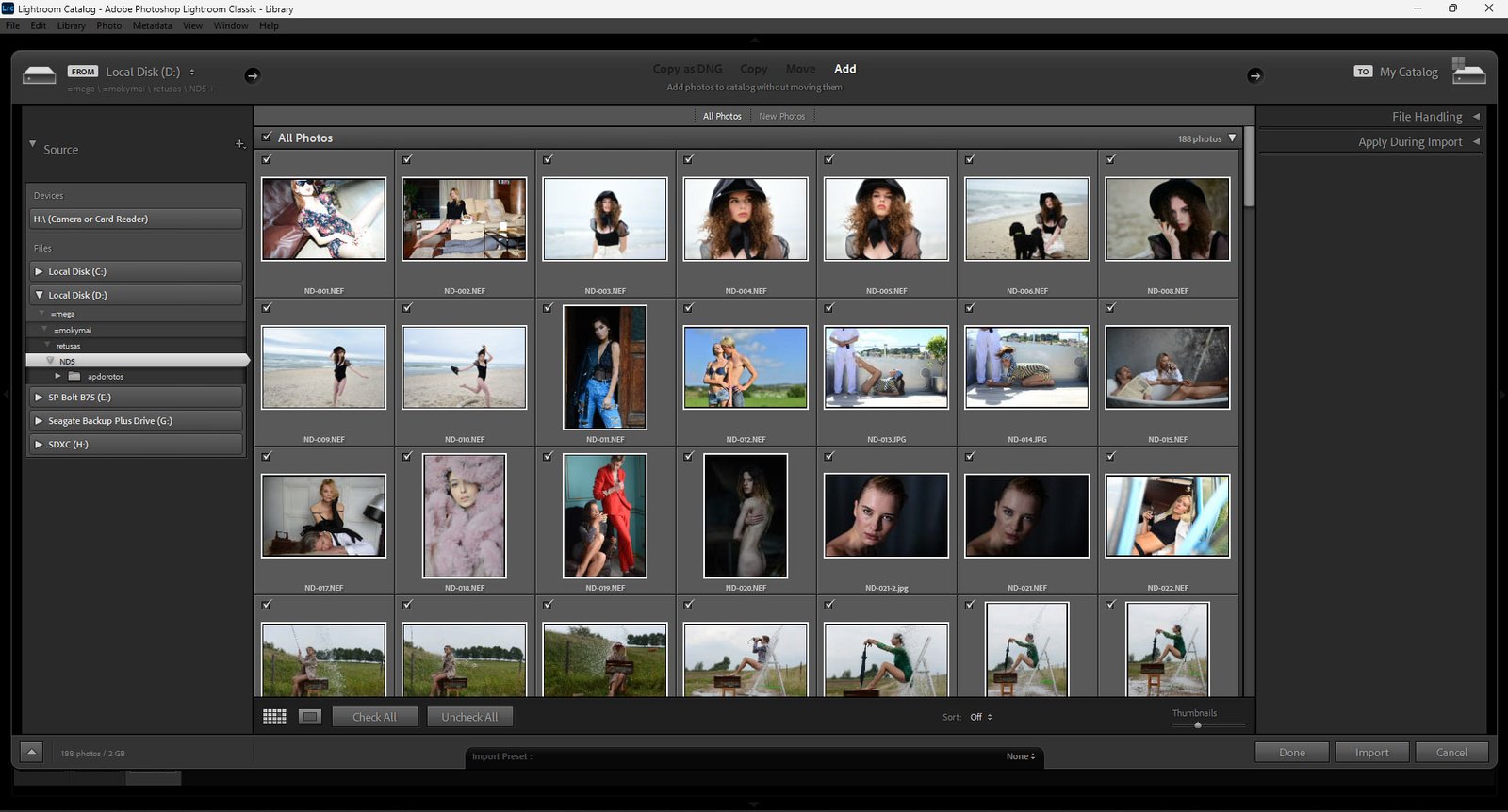 Darbas su nuotraukų serija